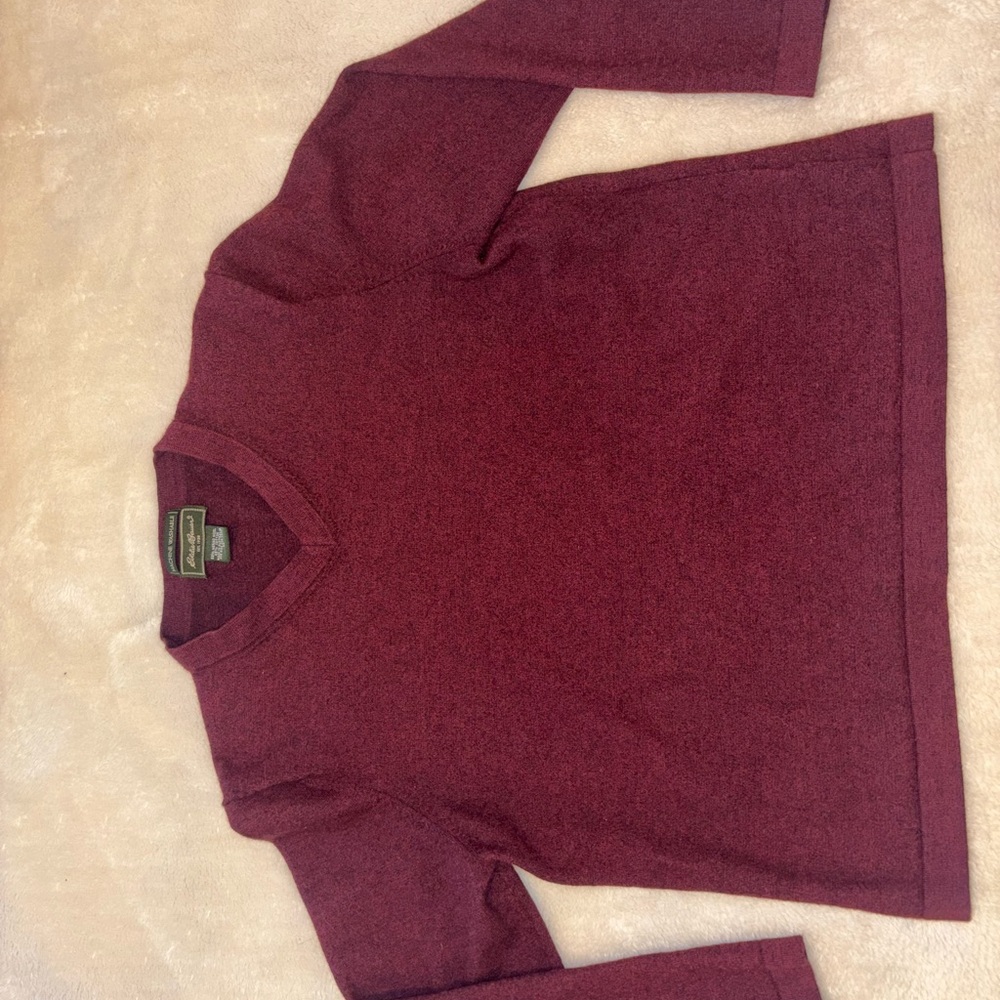 Eddie Bauer Women’s Maroon V-Neck Sweater